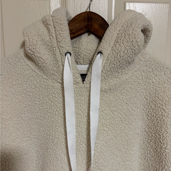Abercrombie & Fitch Soft Sherpa Hoodie Cream XL Cozy Minimalist - Picture 3 of 9